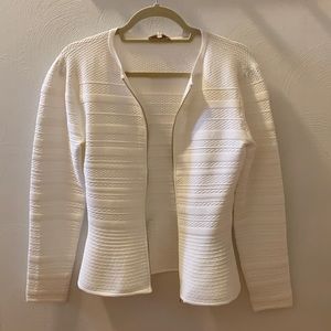 Ted Backer structured peplum cardigan-Ivory
